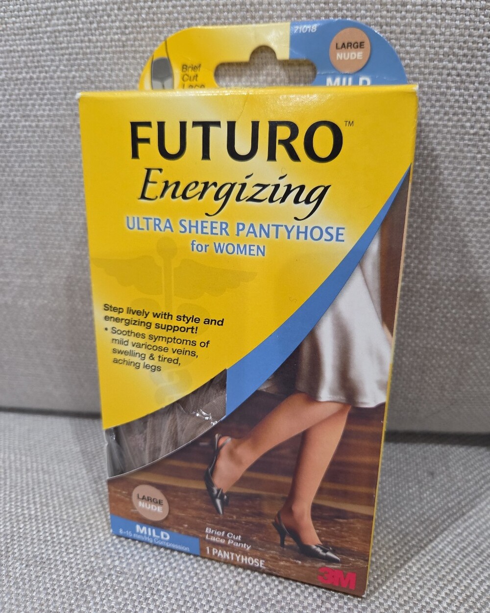 FUTURO Energizing Ultra Sheer Pantyhose - Nude Mild 8-15 mm/Hg Compression Large